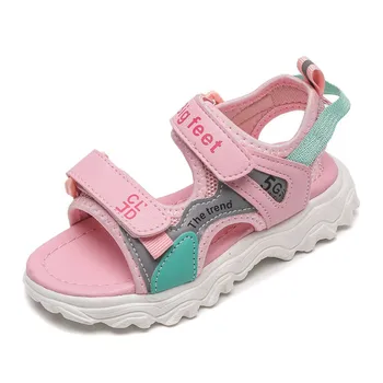 Детски сандали за момичета, лято-пролет, нови детски дишащи ежедневни сандали, спортни обувки, удобни однотонная плажни обувки