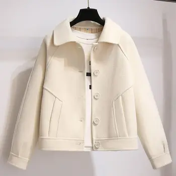 Късо дамско палто за пролетта и есента 2023, нова корейска версия, без ретро однобортный сако, топ