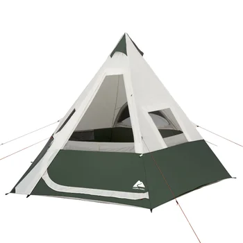 Палатка-вигвам Ozark Trail на 7 души, 1 стая, с вентилируемым задно стъкло, зелена