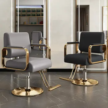 Съвременните Метални фризьорски стол Проста Салонная мебели за Фризьорски салон Професионално коса стол Заден въртящи фризьорски стол